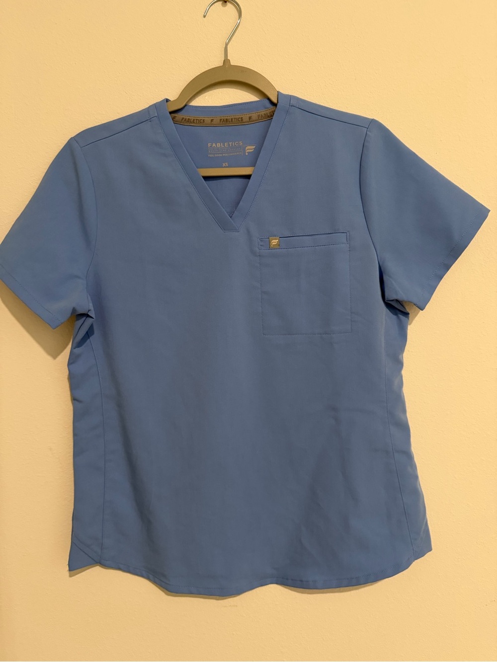 Fabletics Women's Ceil Blue V-Neck Scrub Top